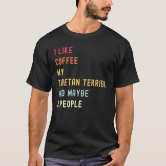 Tibetansk terrier Retro-Hund och kaffe T Shirt