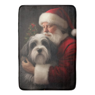 Tibetansk Terrier Santa Claus Festiv jul Badrumsmatta
