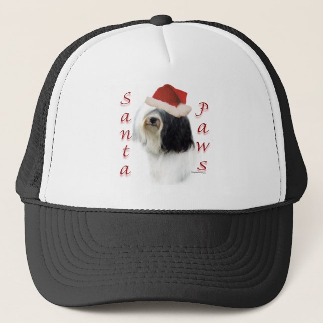Tibetansk Terrier Santa Tassar Truckerkeps (Framsida)