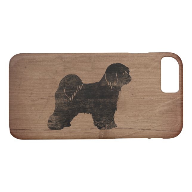 Tibetansk Terrier Silhouette Rustic Case-Mate iPhone Skal (Baksida (horisontal))