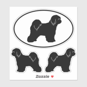 Tibetansk terrier Silhouettes Hundar Vinyl Sticker Klistermärken