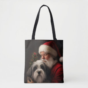 Tibetansk Terrier Tomte Jul Firande Julfirande Tygkasse