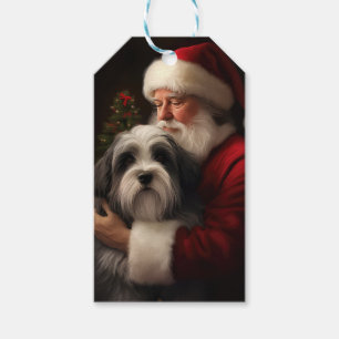 Tibetansk Terrier Tomte Jul Presentetikett