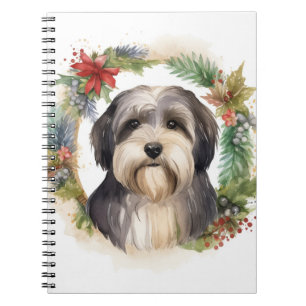 Tibetansk terrier-Valp för julkrans Anteckningsbok