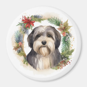 Tibetansk terrier-Valp för julkrans Magnet