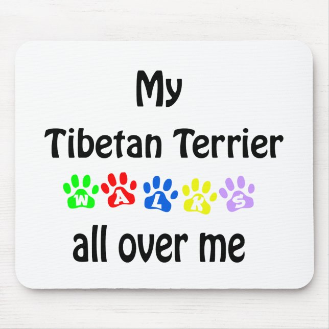 Tibetansk Terrier Walks Design Musmatta (Framsidan)