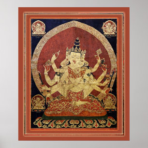 Tibetansk thangka Guhyasamaja Akshobhyavajra Poster