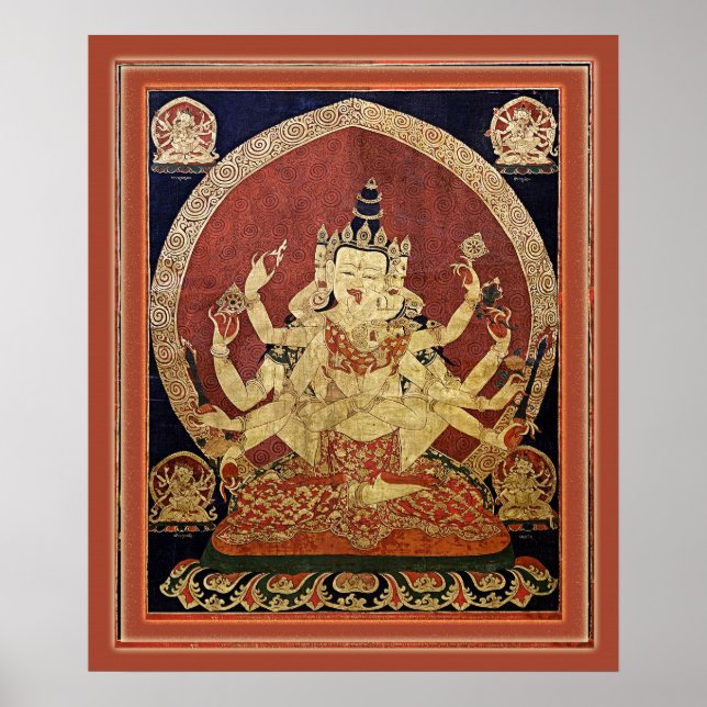 Tibetansk thangka Guhyasamaja Akshobhyavajra Poster (Framsidan)