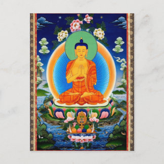 Tibetansk Thangka Prabhutaratna Buddha Vykort