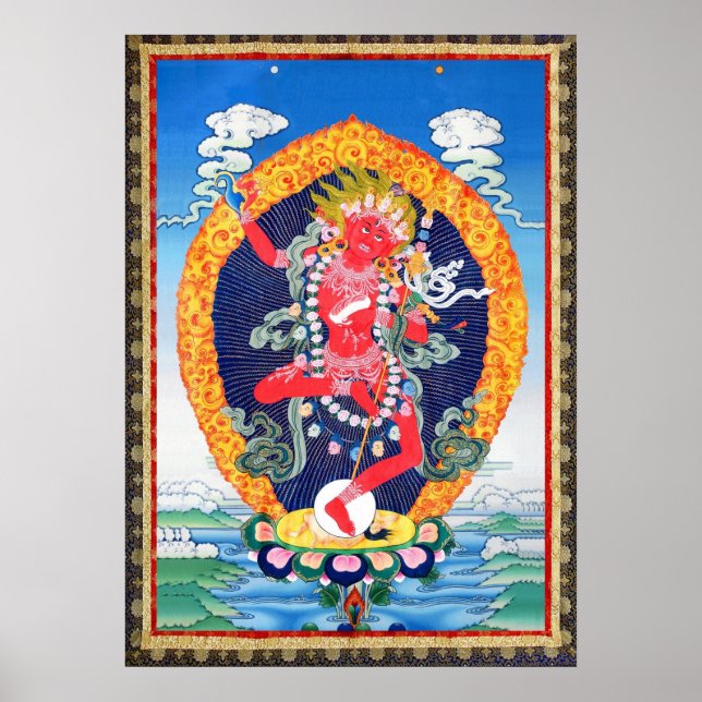 Tibetansk Thangka Vajravarahi Poster Skriv ut (Framsidan)