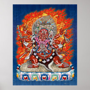 Tibetansk Thangka - Wrathful Gudom Hayagriva Poster