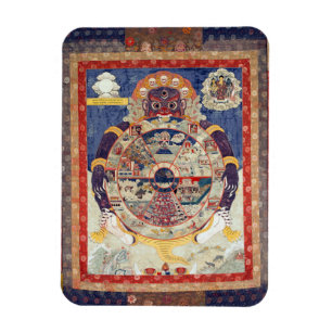 Tibetansk Wheel of Life Cycle of Samsara Magnet