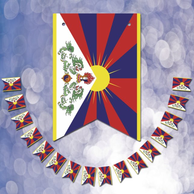 Tibetanska Flagga och Party Tibet-banderoller/Bröl (Skapare uppladdad)