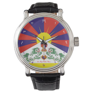 Tibetanska Flagga Watch - Tid för Tibet och Snö Armbandsur