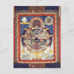 Tibetanska livshjulet Samsaras cykel Vykort