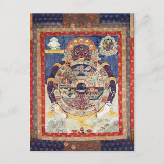Tibetanska livshjulet Samsaras cykel Vykort