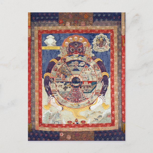 Tibetanska livshjulet Samsaras cykel Vykort (Framsida)