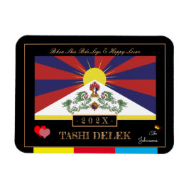 Tibetanska Losar & Tashi Delek - nyår /flagga Tibe Magnet