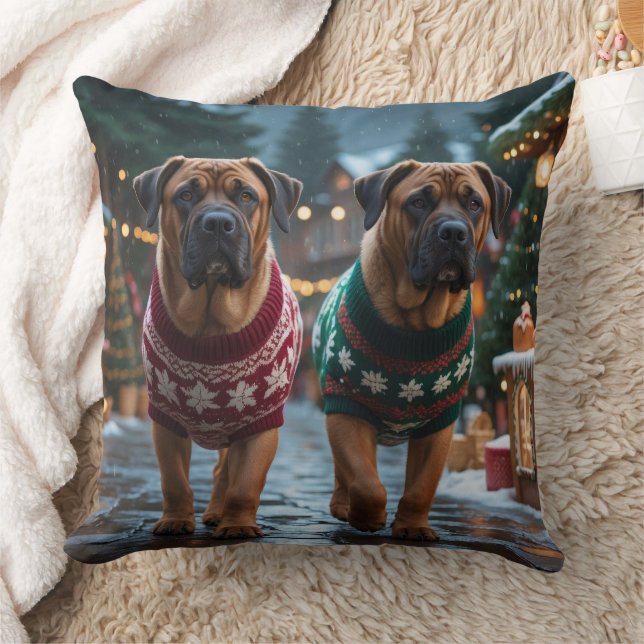Tibetanska Mastiff-hundar Jul Snö Högtid Kudde (Filt)