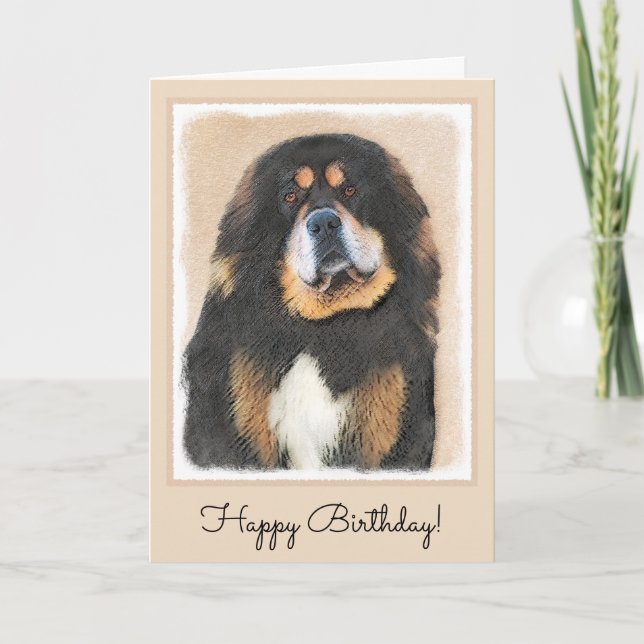 Tibetanska Mastiff Painting - Cute Original Hund A Kort (Framsida)