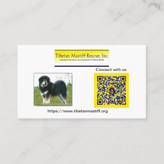 Tibetanska Mastiff Rädding, Inc. Information Visitkort