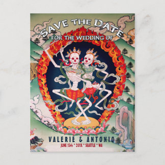 Tibetanska Skeletons som dansar Spara vykortet för Meddelande Vykort