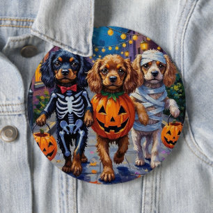 Tibetanska Spaniel Hundar i Halloween Kostymer Knapp
