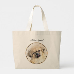 Tibetanska spanjorer Painting Cream and White Hund Jumbo Tygkasse