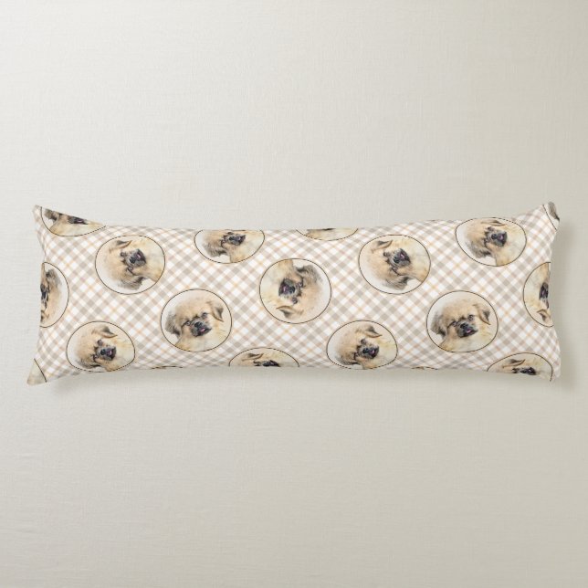 Tibetanska spanjorer Painting Cream and White Hund Kroppskudde (Framsidan)