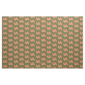 Tibetanska spanjorer (Red) Fabric Tyg