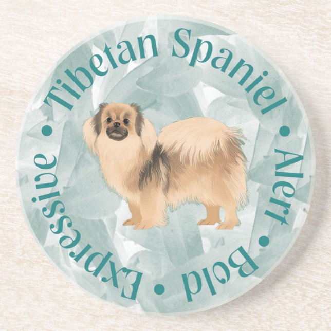 Tibetanska spanjorer Underlägg "Bold" (teal) (Framsidan)