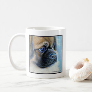 Tibetanska spanske Hund Art av Glenda S. Harlan Kaffemugg
