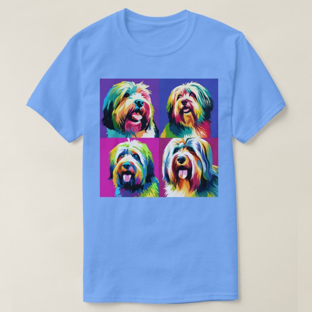 Tibetanska Terrier Art Hund älskare-gåvor T Shirt (Design framsida)
