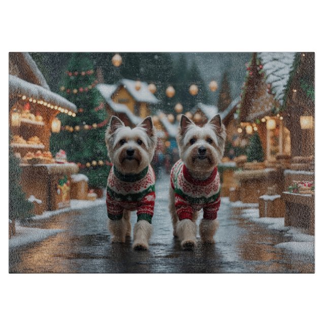 Tibetanska Terrier Hundar Jul Snö Semester (Framsidan)