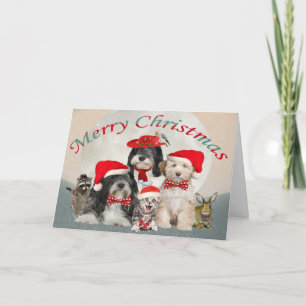 Tibetanska Terrier Santa's Helpers Helgkort