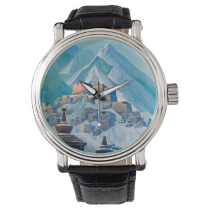 Tibetanskt landskap i Himalaya-bergen Peaks Armbandsur