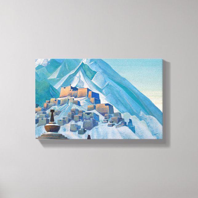 Tibetanskt landskap i Himalaya-bergen Peaks Canvastryck (Framsida)