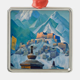 Tibetanskt landskap i Himalaya-bergen Peaks Julgransprydnad Metall