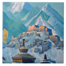 Tibetanskt landskap i Himalaya-bergen Peaks