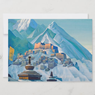 Tibetanskt landskap i Himalaya-bergen Peaks Kort