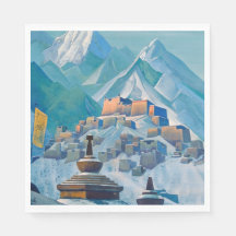 Tibetanskt landskap i Himalaya-bergen Peaks