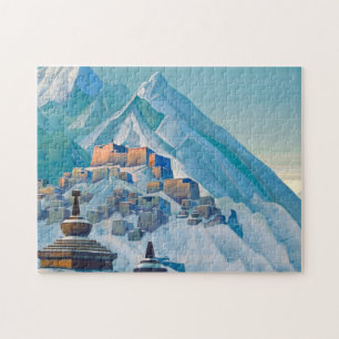 Tibetanskt landskap i Himalaya-bergen Peaks Pussel