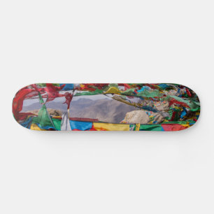 Tibetanskt landskap med bön flaggor - Himalaya Mini Skateboard Bräda 18,5 Cm