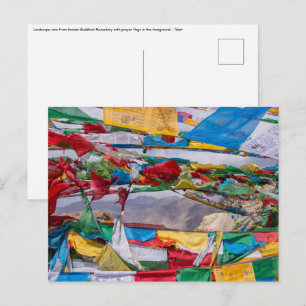 Tibetanskt landskap med bön flaggor - Himalaya Vykort