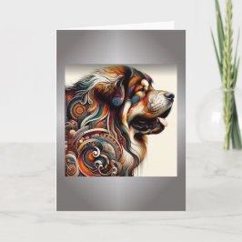 Tibetanskt Mastiff-huvud-mappat anteckningskort