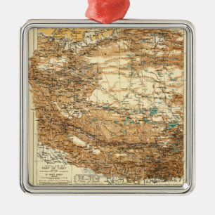 TibetPanoramic MapTibet Julgransprydnad Metall