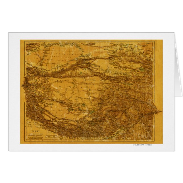 TibetPanoramisk kartaTibet 2 Hälsningskort (Framsidan Horizontal)