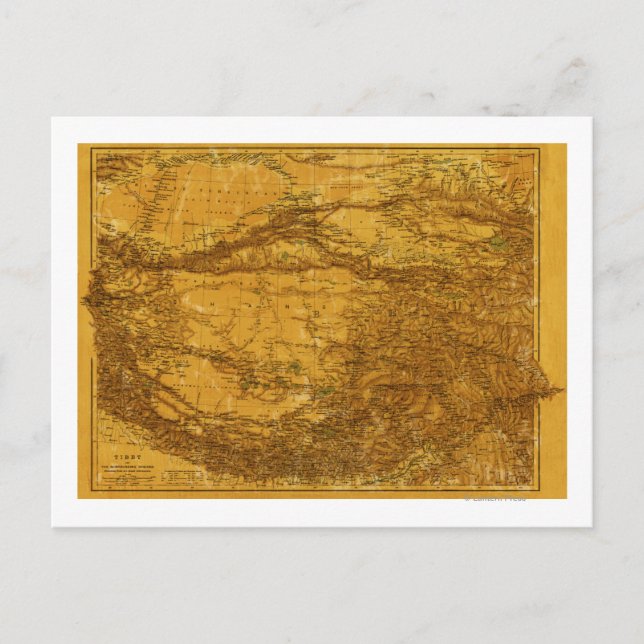 TibetPanoramisk kartaTibet 2 Vykort (Framsida)