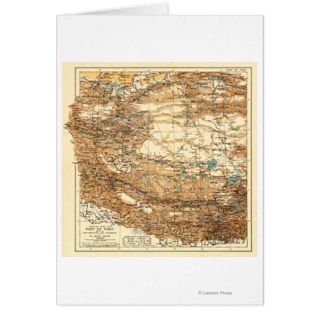 TibetPanoramisk kartaTibet Hälsningskort (Framsidan)