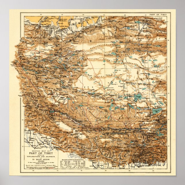 TibetPanoramisk kartaTibet Poster (Framsidan)